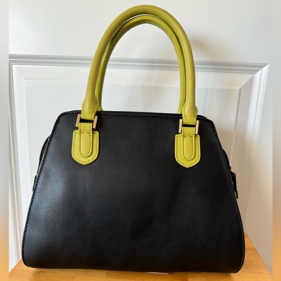 Spartina 449 Seven Oaks Alljoy Satchel. Black and green leather with linen sides - Picture 2 of 9